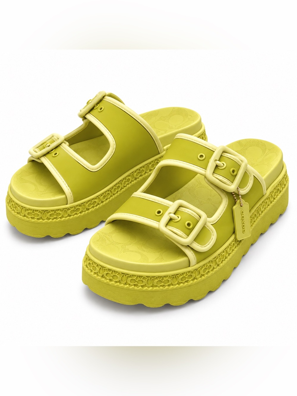 Coach Lucy Rubber Platform Sandals – Key Lime – Size 10B